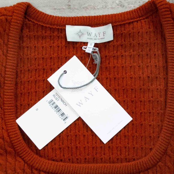 NWT Wayf Ruffled Crop Sweater in Rust size S - Picture 9 of 11